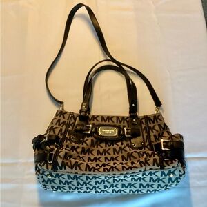 New Michael Kors black and tan purse